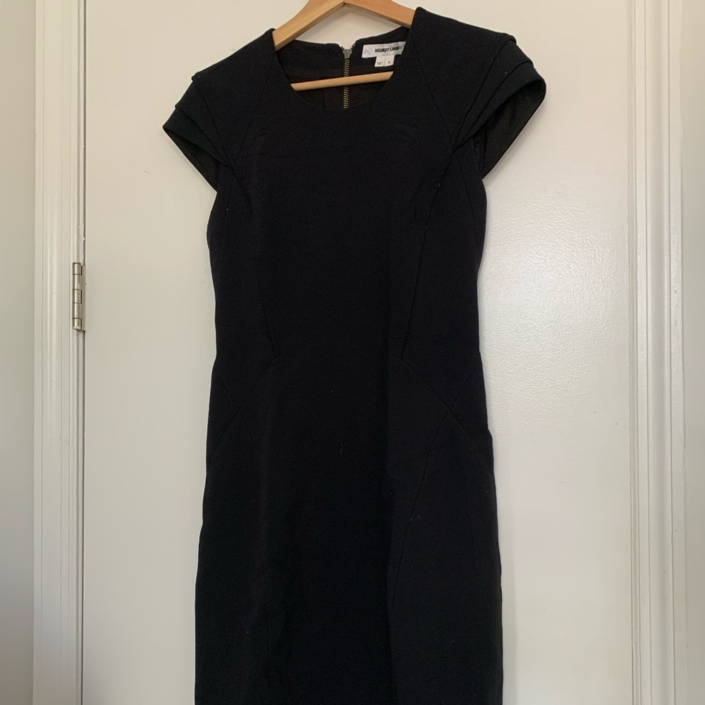 Helmut Lang black midi dress